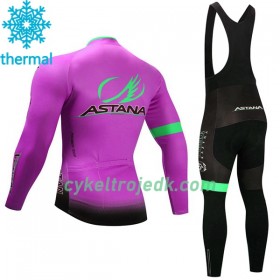 Cykeltøj Langærmet Vinter + Bib Cykelbukser 2017 Astana Pro Team N003